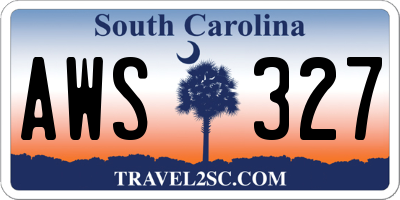 SC license plate AWS327