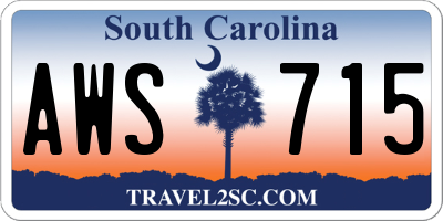 SC license plate AWS715