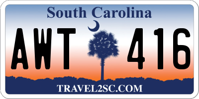SC license plate AWT416