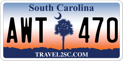 SC license plate AWT470