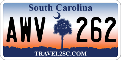 SC license plate AWV262