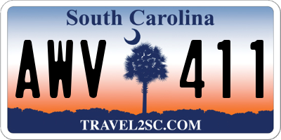 SC license plate AWV411