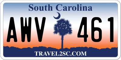 SC license plate AWV461