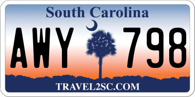 SC license plate AWY798