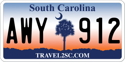 SC license plate AWY912