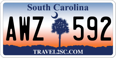 SC license plate AWZ592