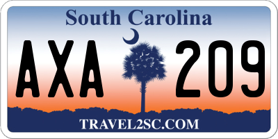 SC license plate AXA209