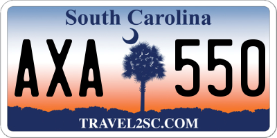 SC license plate AXA550