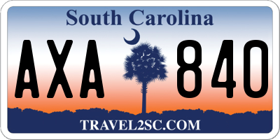 SC license plate AXA840
