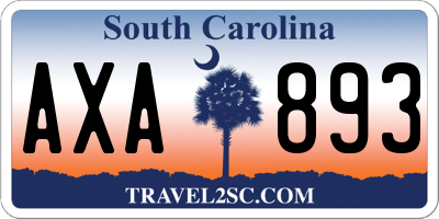 SC license plate AXA893