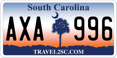 SC license plate AXA996