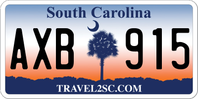 SC license plate AXB915
