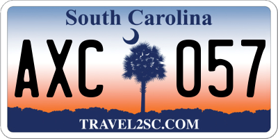SC license plate AXC057