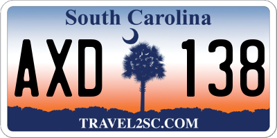 SC license plate AXD138