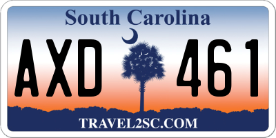 SC license plate AXD461