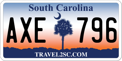SC license plate AXE796