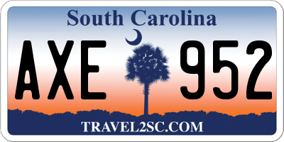 SC license plate AXE952