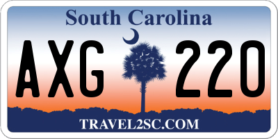 SC license plate AXG220