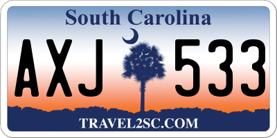 SC license plate AXJ533