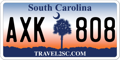 SC license plate AXK808