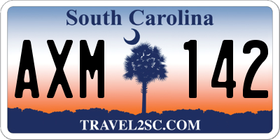 SC license plate AXM142
