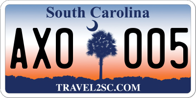 SC license plate AXO005