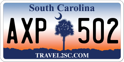 SC license plate AXP502