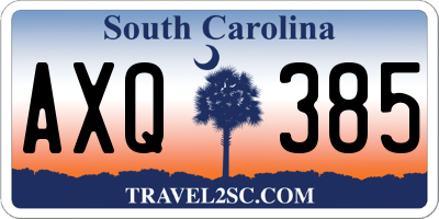 SC license plate AXQ385