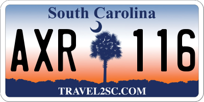 SC license plate AXR116