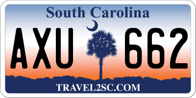 SC license plate AXU662