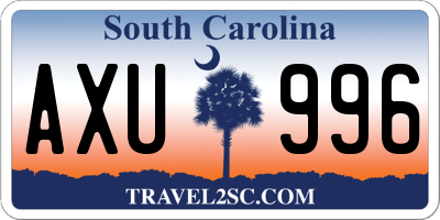 SC license plate AXU996