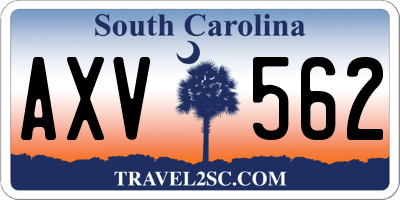 SC license plate AXV562