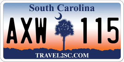SC license plate AXW115
