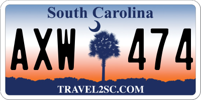 SC license plate AXW474