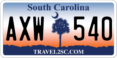 SC license plate AXW540