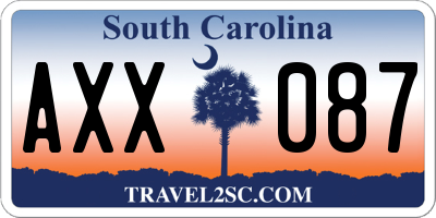 SC license plate AXX087