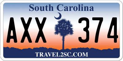 SC license plate AXX374