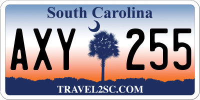 SC license plate AXY255