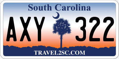 SC license plate AXY322