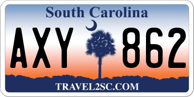 SC license plate AXY862