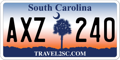 SC license plate AXZ240