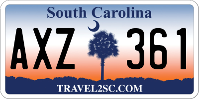 SC license plate AXZ361