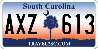 SC license plate AXZ613