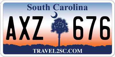 SC license plate AXZ676