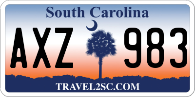 SC license plate AXZ983