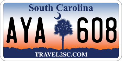 SC license plate AYA608