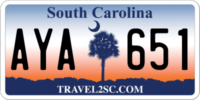 SC license plate AYA651