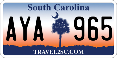 SC license plate AYA965