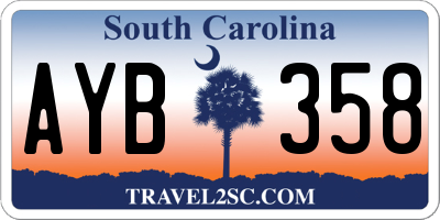 SC license plate AYB358