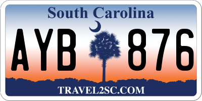 SC license plate AYB876